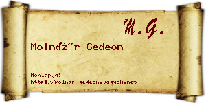 Molnár Gedeon névjegykártya