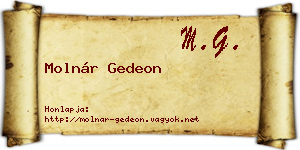 Molnár Gedeon névjegykártya